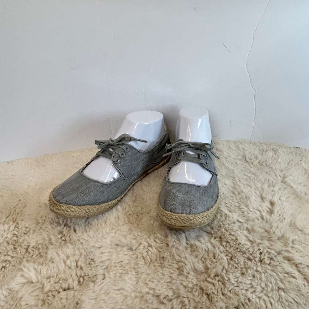 Rocket Dog Gray‎ Canvas Espadrille Lace Up Mary Jane Shoes Women's